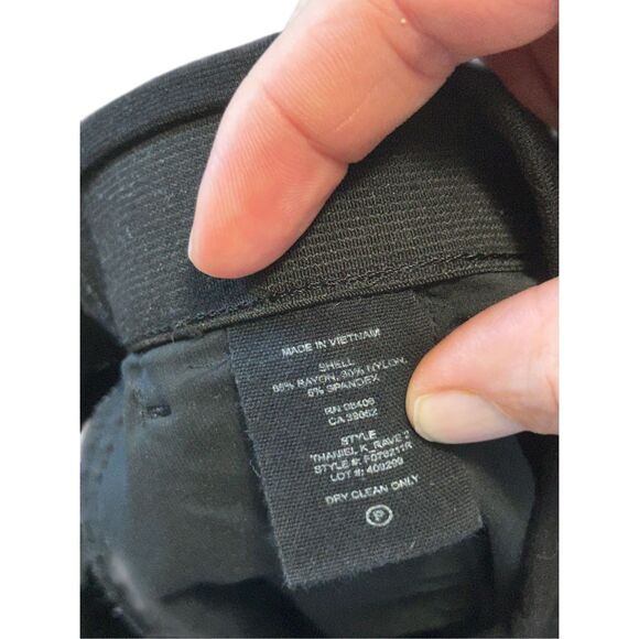 Black Pull On Ankle Pants Career Business Casual Minimalist Trousers - Picture 5 of 8